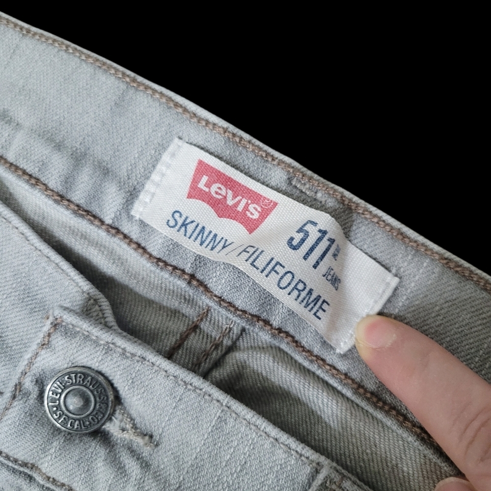 Levi's 511 Skinny Grey Jeans Size: 34x 32 - Picture 5 of 9